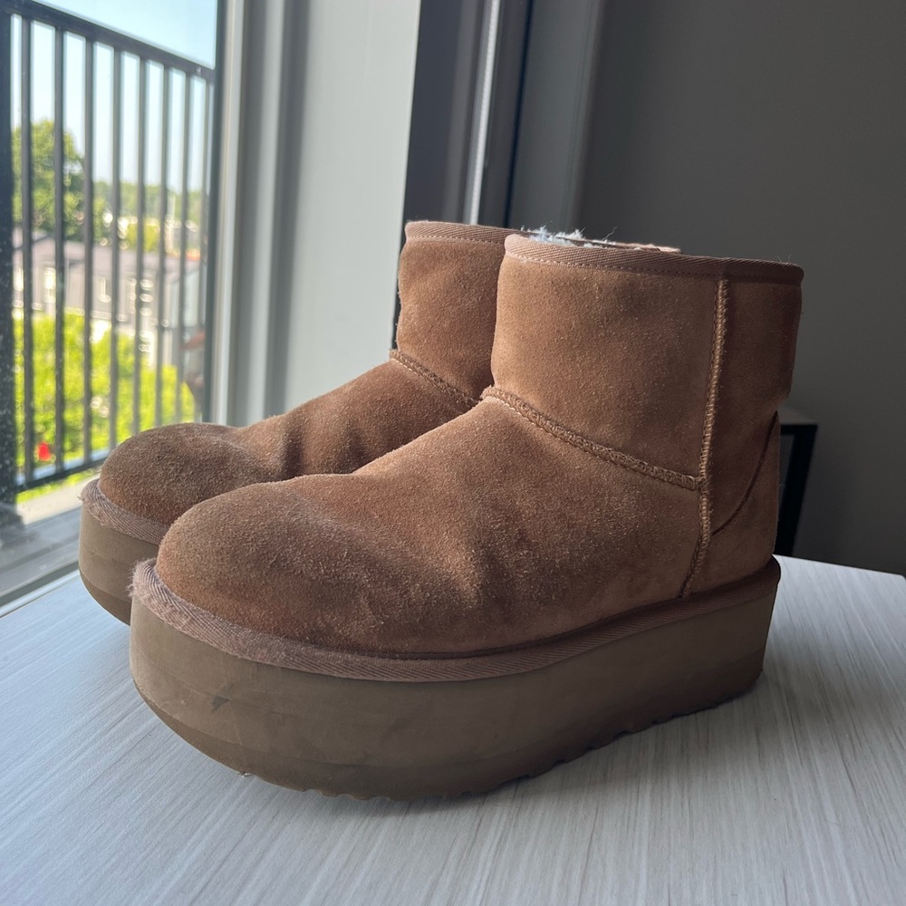 UGG Brown Suede Platform Boots